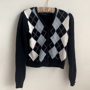 Brandy Melville blue argyle cardigan